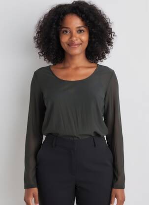 Top stretch manches longues noir LOLA ESPELETA femme