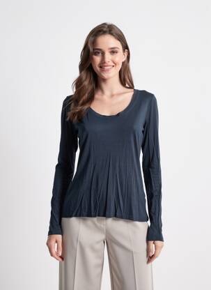 Top tissage jersey manches longues bleu SCHOOL RAG femme