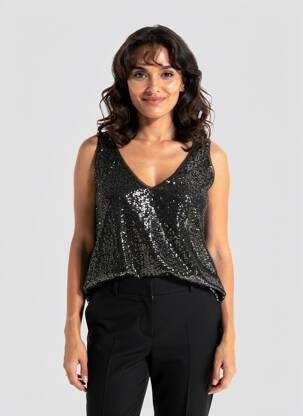 Top stretch sans manche argent STREET ONE femme