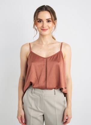 Top stretch fines bretelles marron LPB LES PETITES BOMBES  femme