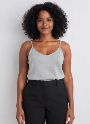 T-shirt stretch fines bretelles gris STREET ONE femme