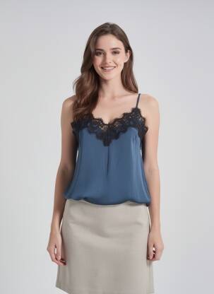 Top manches bretelles ajustables fines bretelles bleu LPB LES PETITES BOMBES  femme