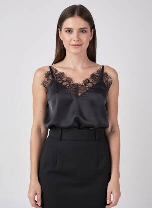 Top manches bretelles ajustables fines bretelles noir SCHOOL RAG femme