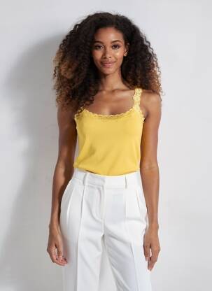 Top stretch sans manche jaune FREEMAN T.PORTER femme