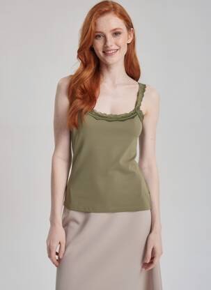Top stretch sans manche vert fonce FREEMAN T.PORTER femme