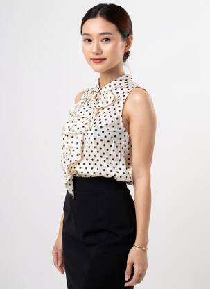 Blouse coupe fluide sans manche blanc RINASCIMENTO femme