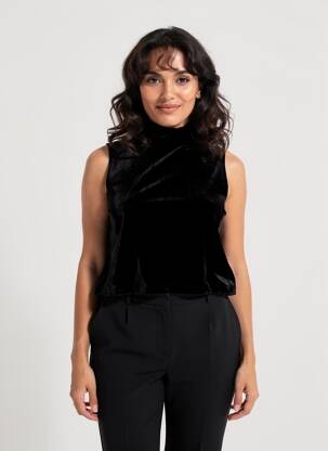 Top stretch sans manche noir RINASCIMENTO femme