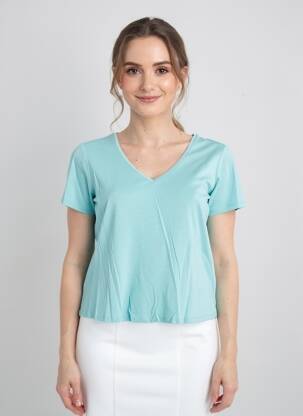 T-shirt col v manches courtes bleu LOLA ESPELETA femme