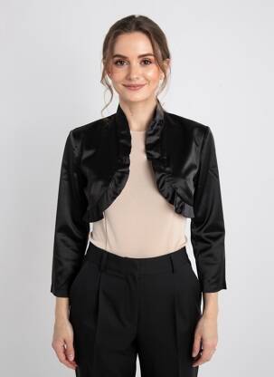 Boléro effet matière satinée noir RINASCIMENTO femme