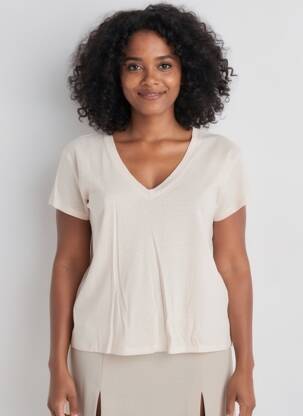 Top stretch manches courtes rose KANOPE femme