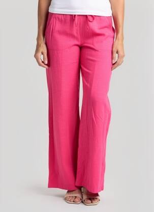 Pantalon large tissage crêpe taille normale rose YERSE femme