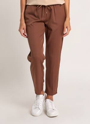 Pantalon 7/8 taille élastique taille normale marron AMELIE & AMELIE femme