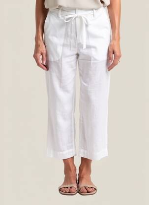 Pantalon 7/8 taille élastique taille normale blanc KANOPE femme