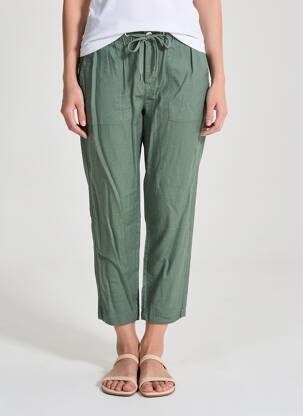 Pantalon 7/8 taille haute taille haute vert STREET ONE femme