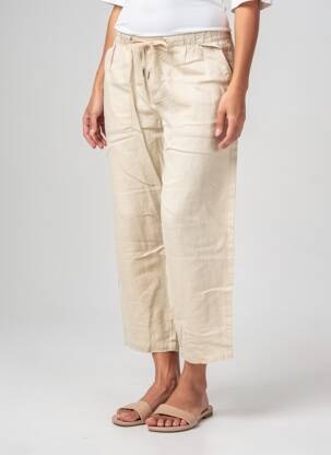 Pantalon 7/8 taille haute taille haute beige STREET ONE femme