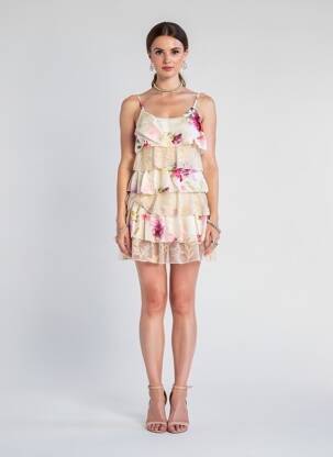 Robe courte sans manche sans manche beige CIVICO 1 femme