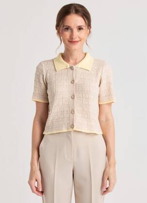 Gilet manches courtes coupe cintrée beige CIVICO 1 femme