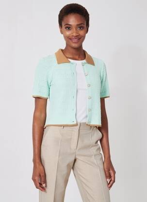 Gilet manches courtes coupe cintrée vert CIVICO 1 femme