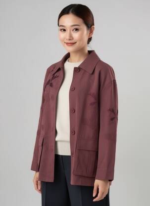 Veste casual poignets boutonnés avec fente violet CIVICO 1 femme
