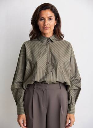 Chemisier coupe droite manches longues vert CIVICO 1 femme