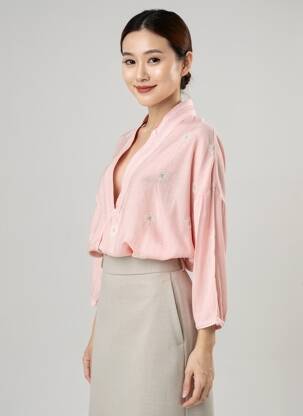 Blouse manches 3/4 manches 3/4 rose GIOYA & CO femme