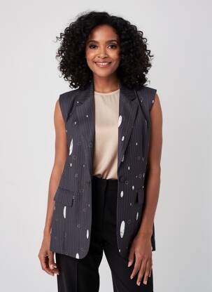 Gilet sans manche coupe droite noir CIVICO 1 femme