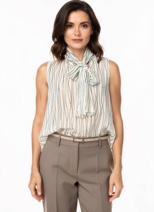 Blouse légère et transparente manches courtes blanc DIANA GALLESI femme