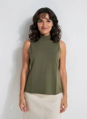 Top stretch sans manche vert DIANA GALLESI femme
