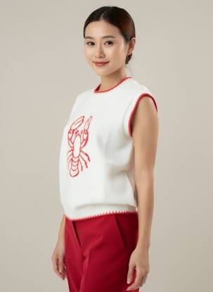 Pull coupe droite manches courtes blanc CIVICO 1 femme