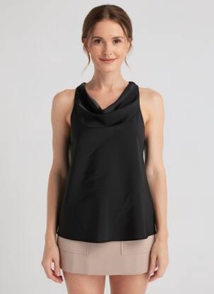 Top sans manche sans manche noir ALTAMIRA femme