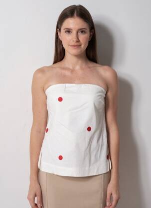 Top sans manche sans manche blanc LUMINA femme