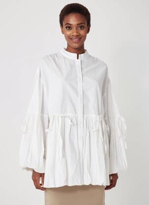 Chemisier coupe droite manches longues blanc CIVICO 1 femme
