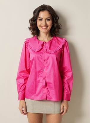 Chemisier coupe droite manches longues rose CIVICO 1 femme