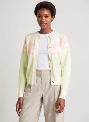 Gilet manches longues col rond vert CIVICO 1 femme