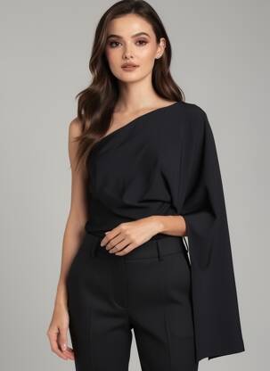 Top manches longues manches longues noir LUMINA femme