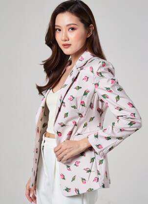 Blazer coupe cintrée rose LUMINA femme