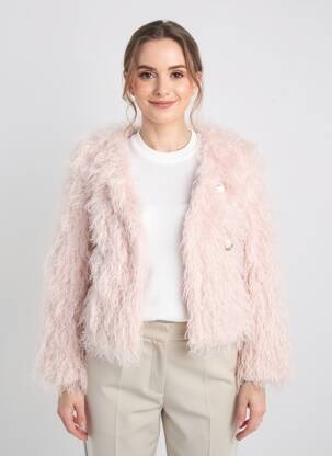 Manteau court coupe droite sans capuche rose CIVICO 1 femme