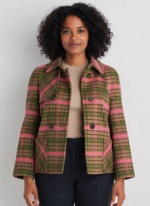 Manteau court coupe droite sans capuche rose DIANA GALLESI femme