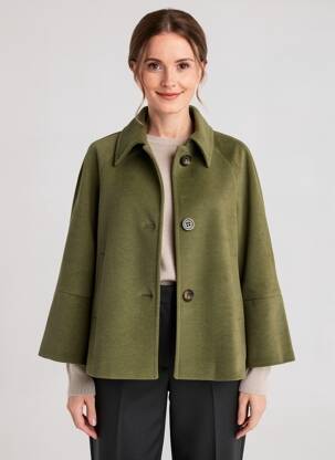 Manteau court coupe droite sans capuche vert DIANA GALLESI femme