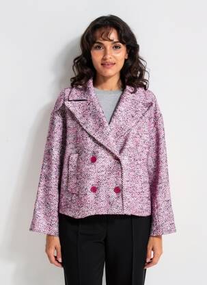 Manteau court coupe droite sans capuche violet CIVICO 1 femme