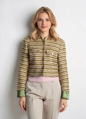 Veste chic fausses poches rose LUMINA femme
