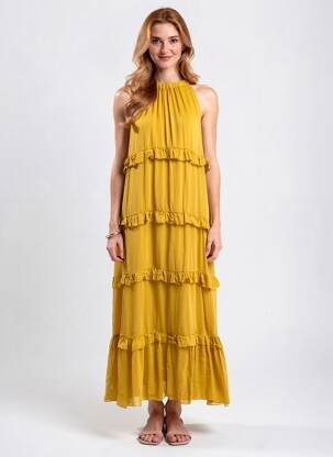 Robe longue sans manche sans manche vert KING KONG femme