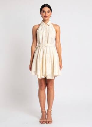 Robe courte sans manche sans manche beige CIVICO 1 femme