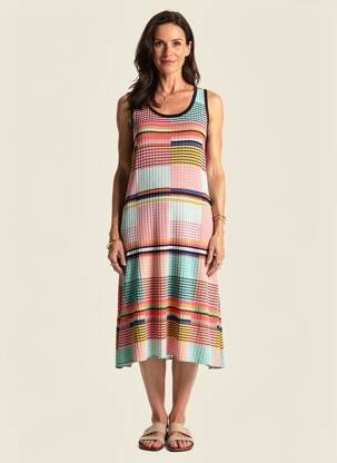 Robe mi-longue sans manche sans manche orange ALDO MARTIN'S femme