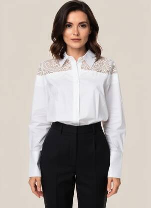 Chemisier coupe cintrée manches longues blanc LOLA CASADEMUNT femme