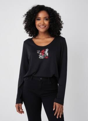 T-shirt manches longues manches longues noir DIPLODOCUS femme