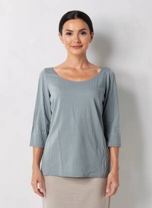 T-shirt manches 3/4 manches 3/4 bleu SARAH PACINI femme
