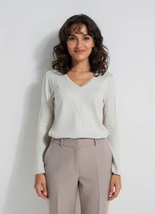 T-shirt manches longues manches longues gris EVA KAYAN femme
