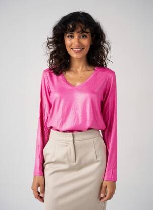 T-shirt manches longues manches longues rose EVA KAYAN femme