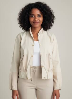 Veste casual col rond beige EVA KAYAN femme